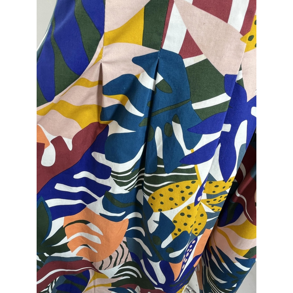 Boden Dress Womens 12 Multicolor Tropical Leaf Print Sleeveless Fit Flare Resort - Picture 11 of 16